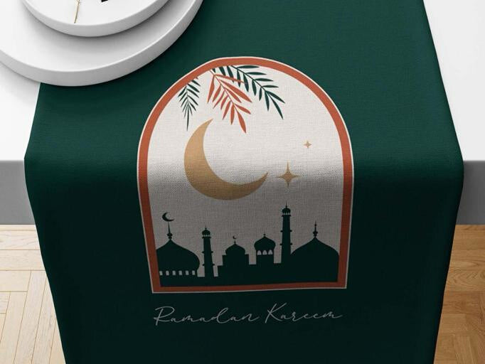 Ramadan & Eid Table Runner, Iftar Table Decor Gift - Design 001