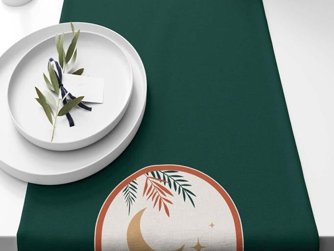 Ramadan & Eid Table Runner, Iftar Table Decor Gift - Design 001