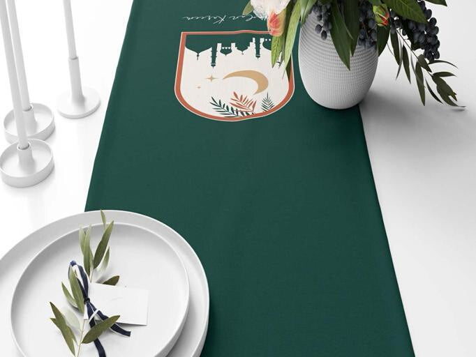 Ramadan & Eid Table Runner, Iftar Table Decor Gift - Design 001