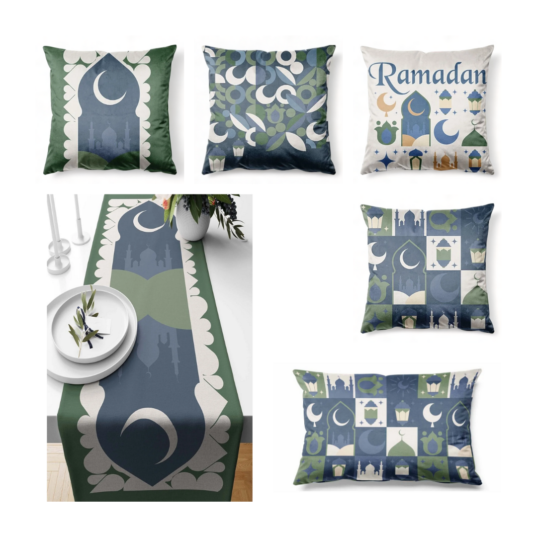 6-Piece Table Runner & Pillow Cover Bundle - Design 002