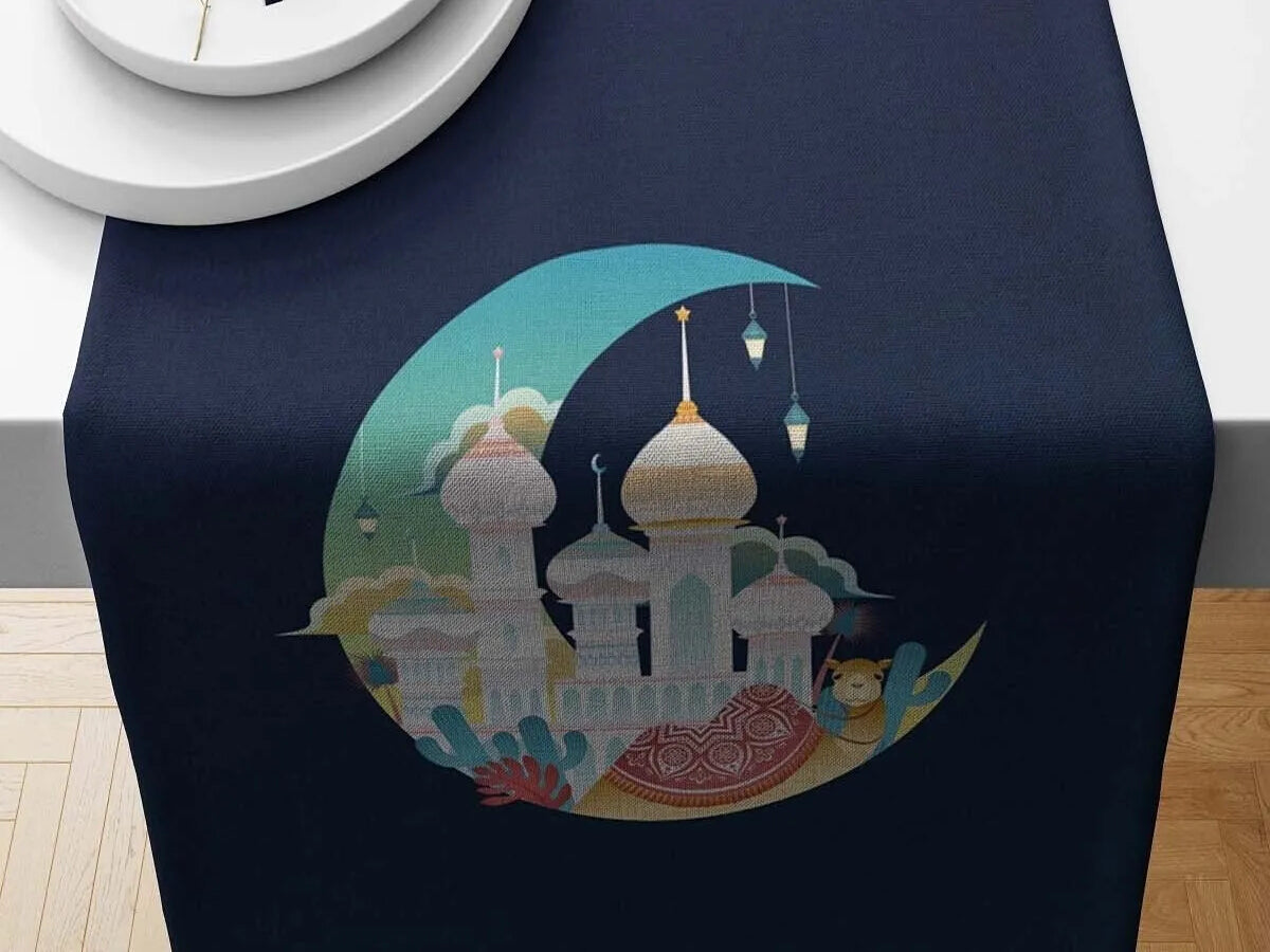 Ramadan & Eid Table Runner, Iftar Table Decor Gift - Design 003