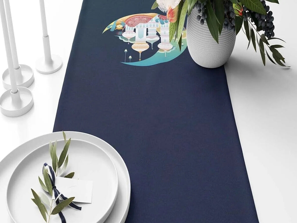 Ramadan & Eid Table Runner, Iftar Table Decor Gift - Design 003