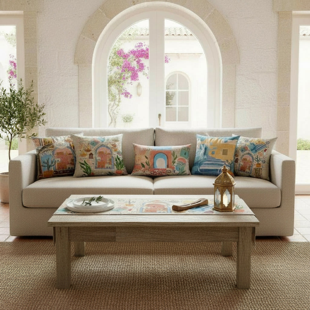 6-Piece Table Runner & Pillow Cover Bundle - Design 004