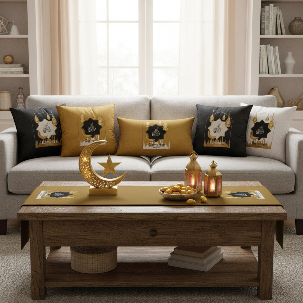 6-Piece Table Runner & Pillow Cover Bundle - Design 005