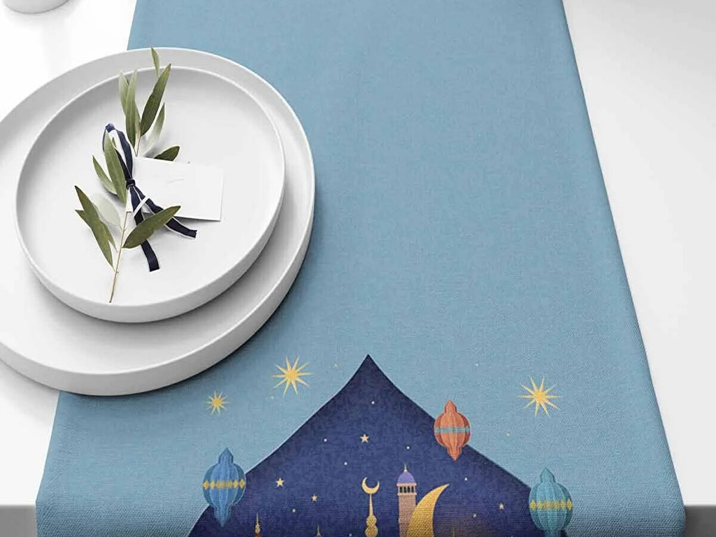 Ramadan & Eid Table Runner, Iftar Table Decor Gift - Design 006