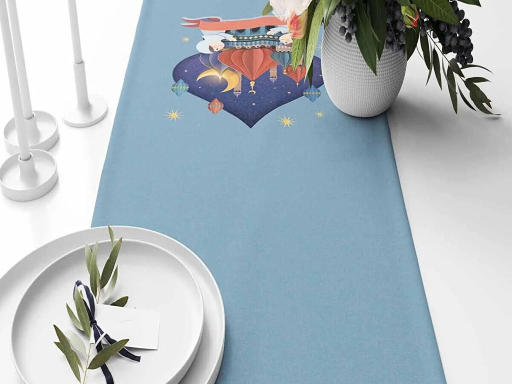 Ramadan & Eid Table Runner, Iftar Table Decor Gift - Design 006
