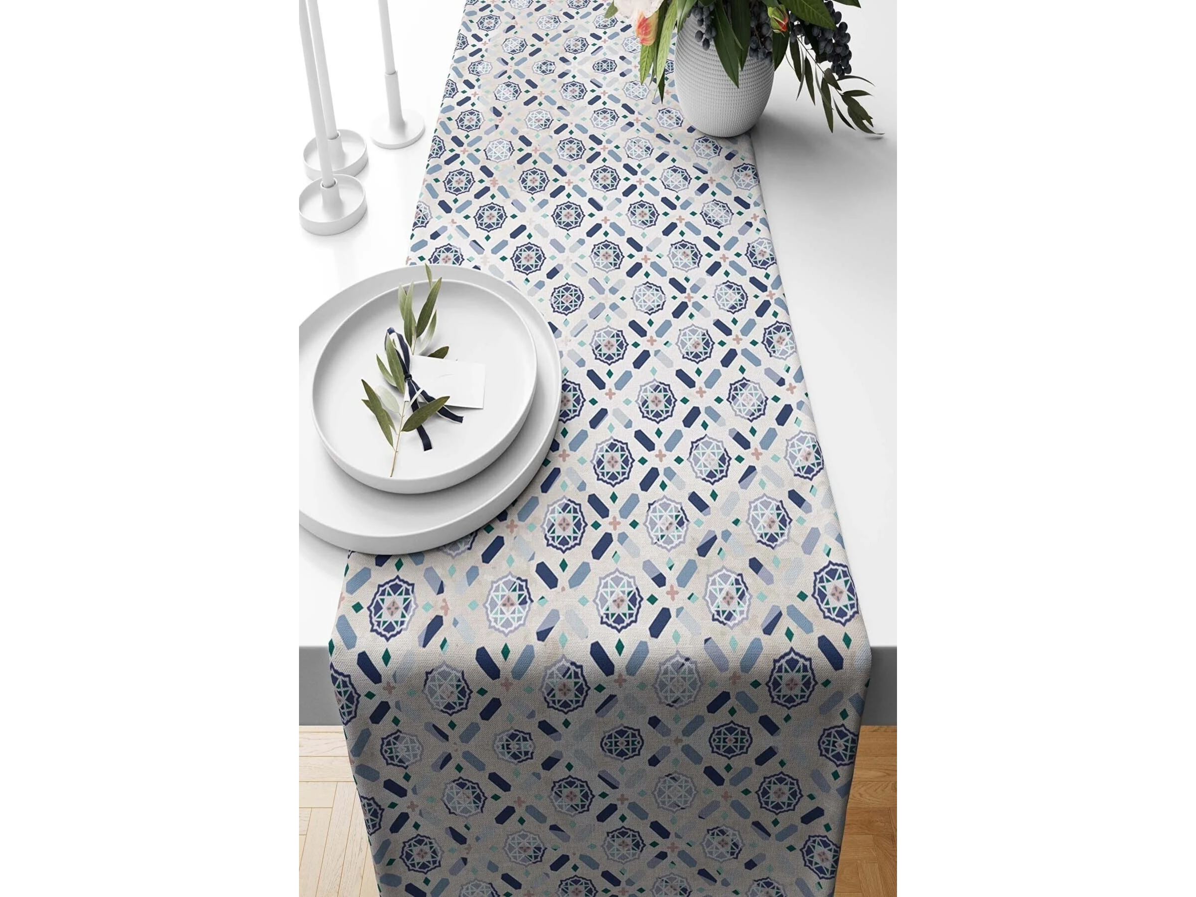Ramadan & Eid Table Runner, Iftar Table Decor Gift - Design 007