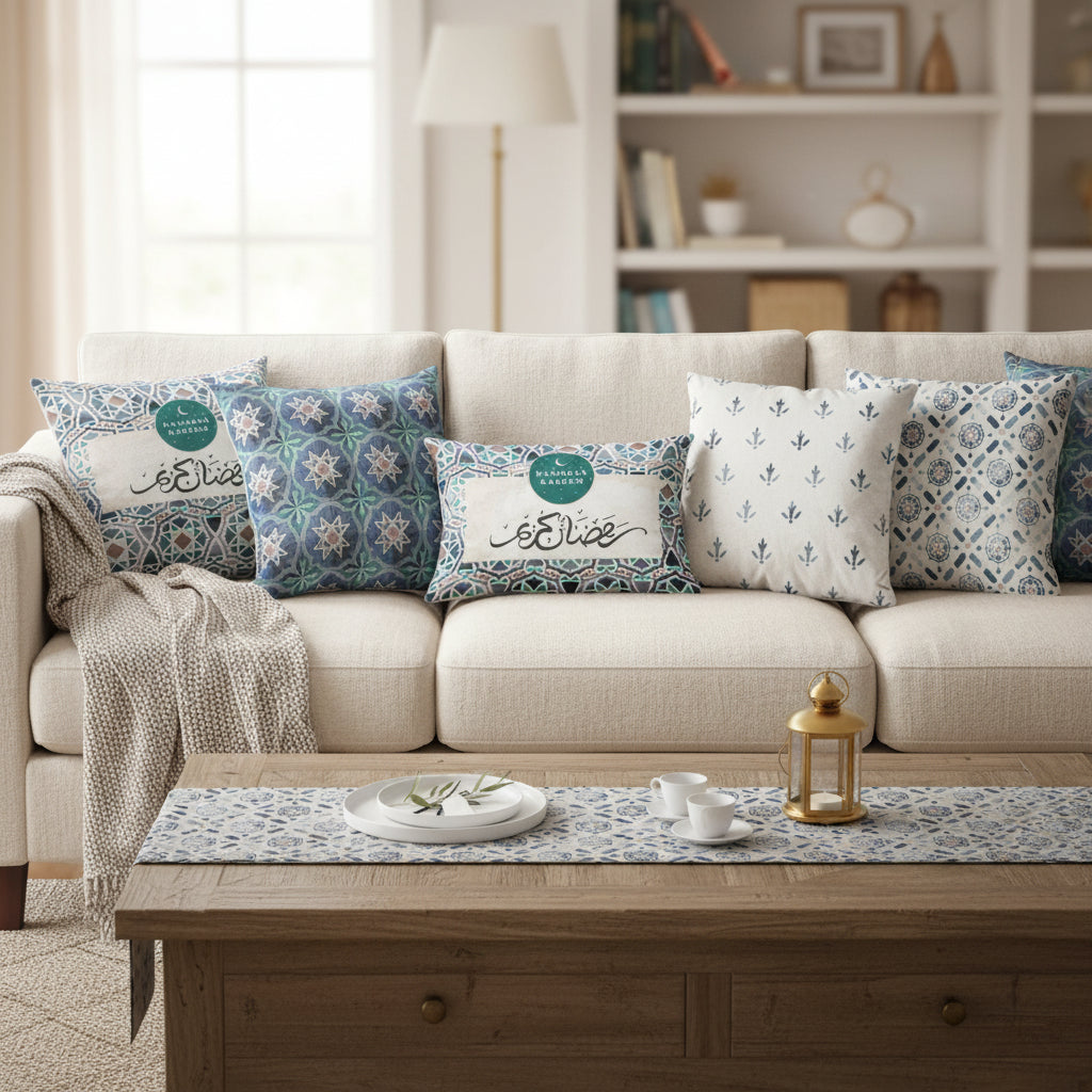 6-Piece Table Runner & Pillow Cover Bundle - Design 007