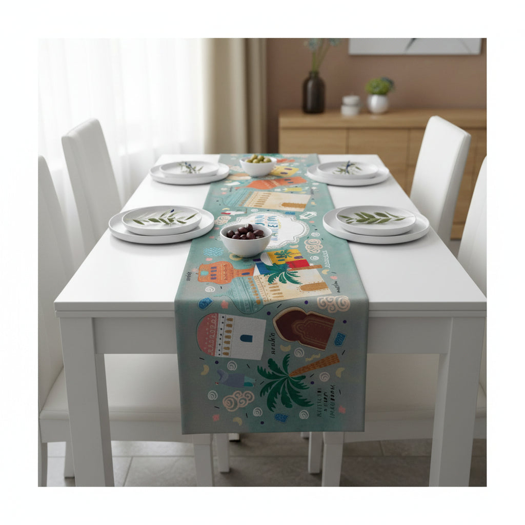 6-Piece Table Runner & Pillow Cover Bundle - Design 008