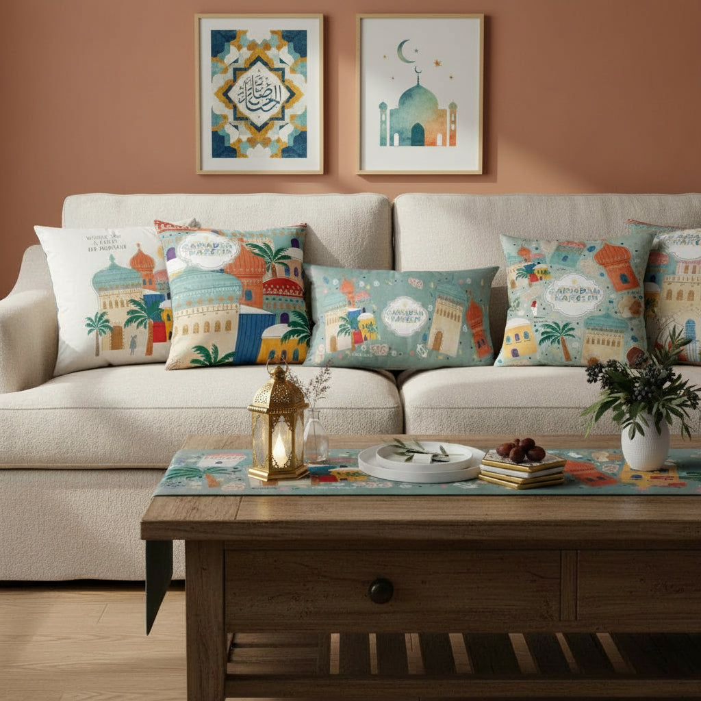 6-Piece Table Runner & Pillow Cover Bundle - Design 008