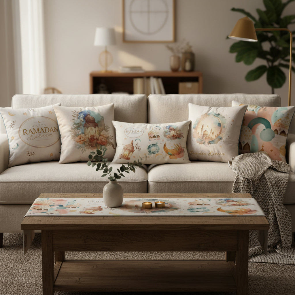 6-Piece Table Runner & Pillow Cover Bundle - Design 009