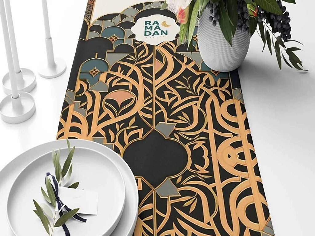 Ramadan & Eid Table Runner, Iftar Table Decor Gift - Design 010