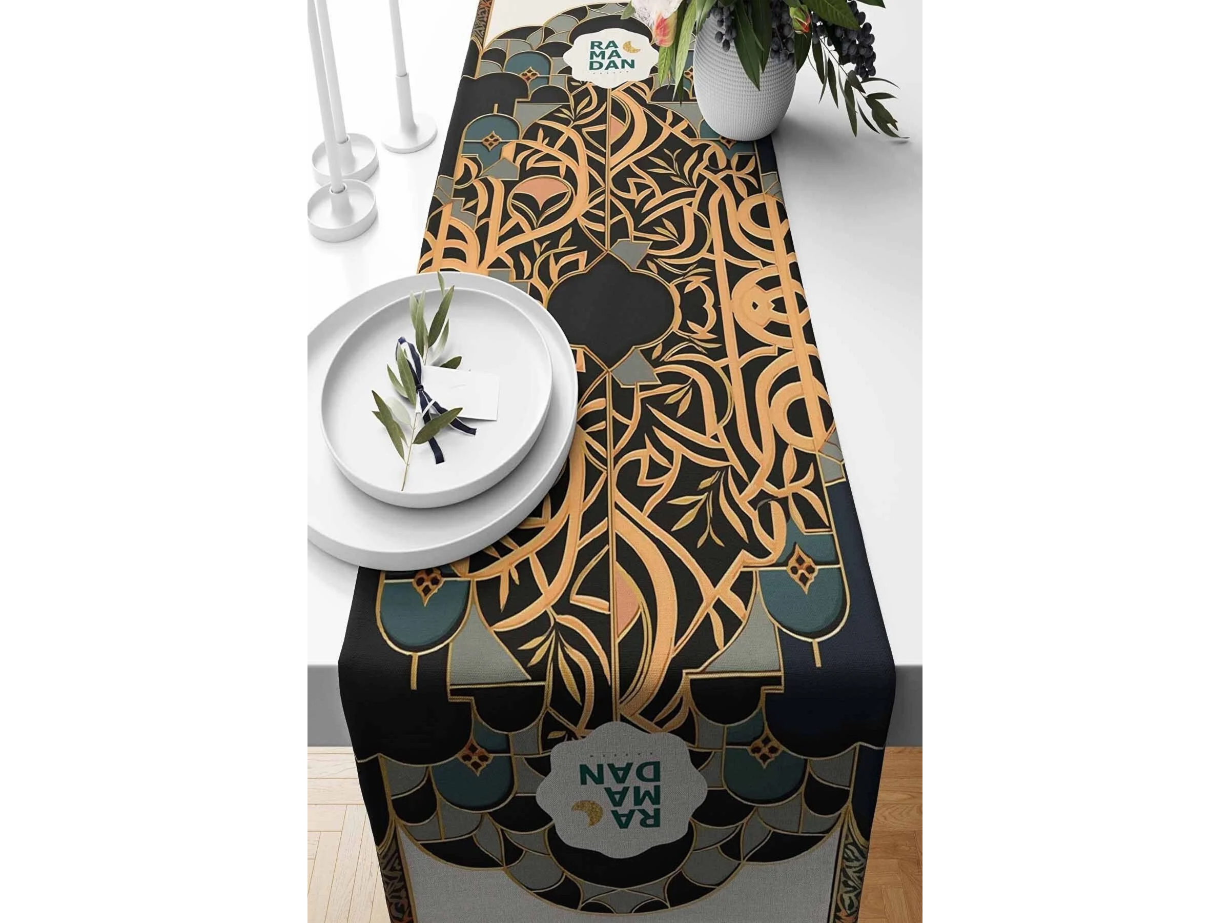 6-Piece Table Runner & Pillow Cover Bundle - Design 010