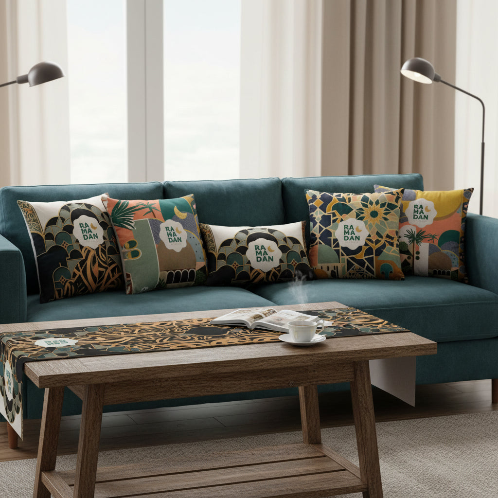 6-Piece Table Runner & Pillow Cover Bundle - Design 010