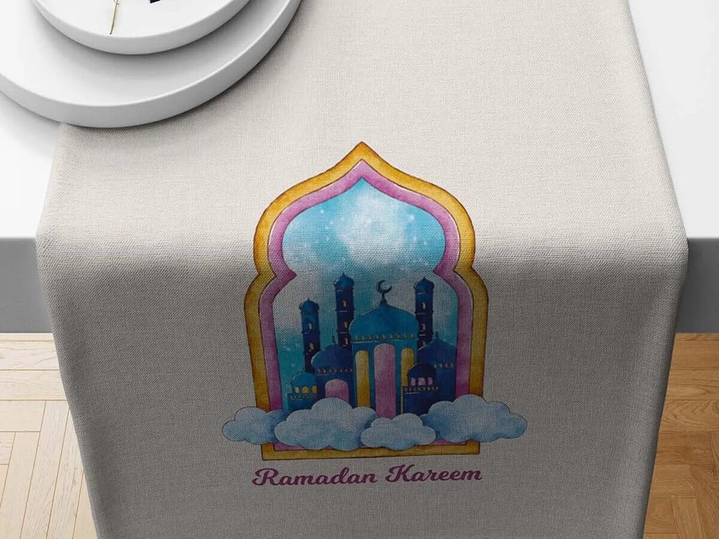 Ramadan & Eid Table Runner, Iftar Table Decor Gift - Design 011