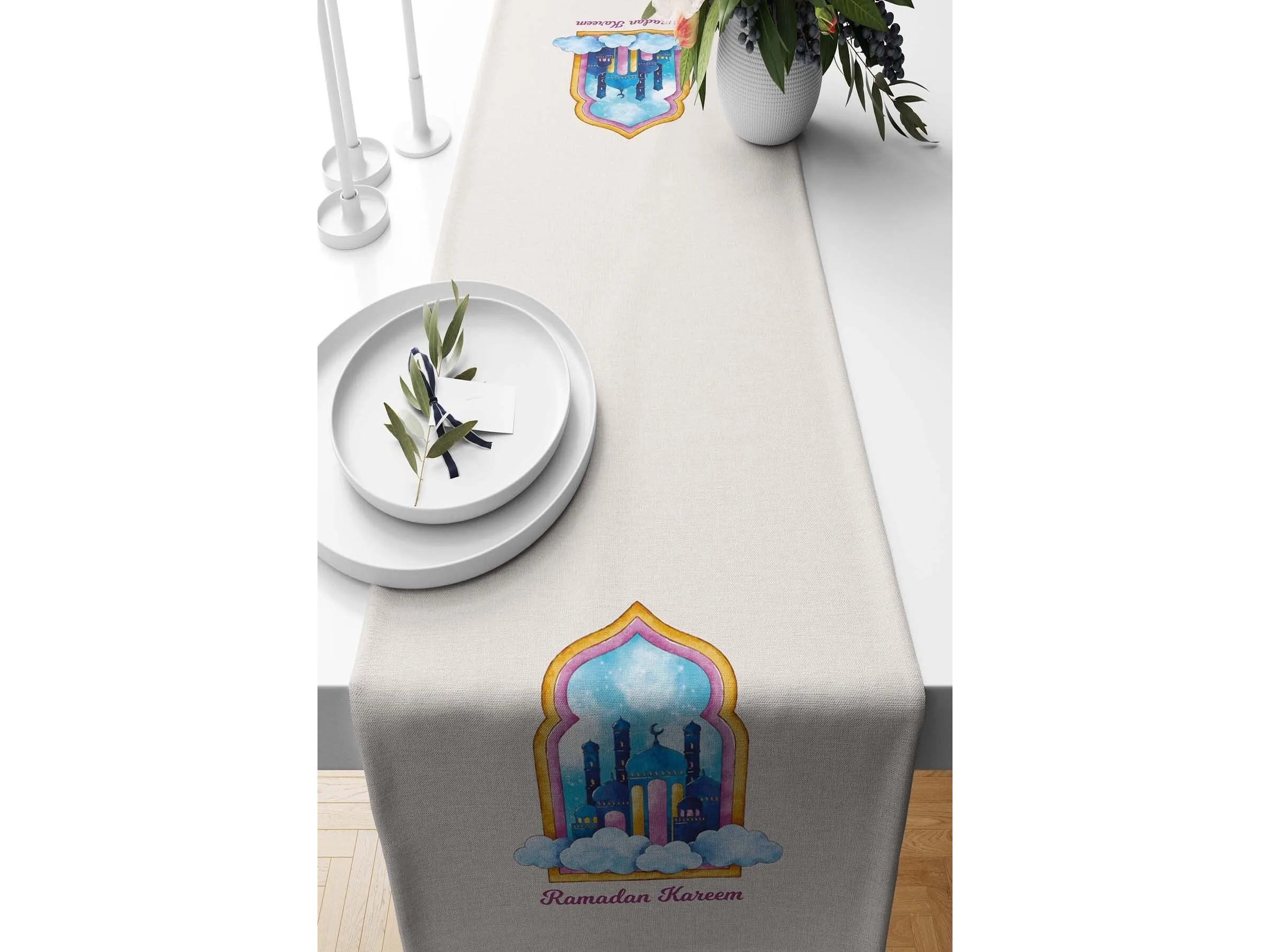 6-Piece Table Runner & Pillow Cover Bundle - Design 011