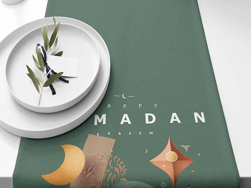 Ramadan & Eid Table Runner, Iftar Table Decor Gift - Design 012