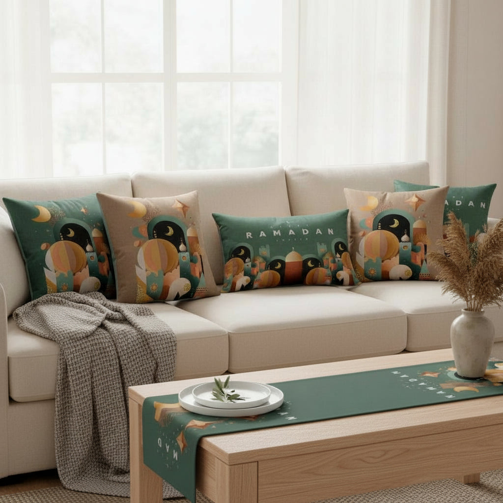 6-Piece Table Runner & Pillow Cover Bundle - Design 012