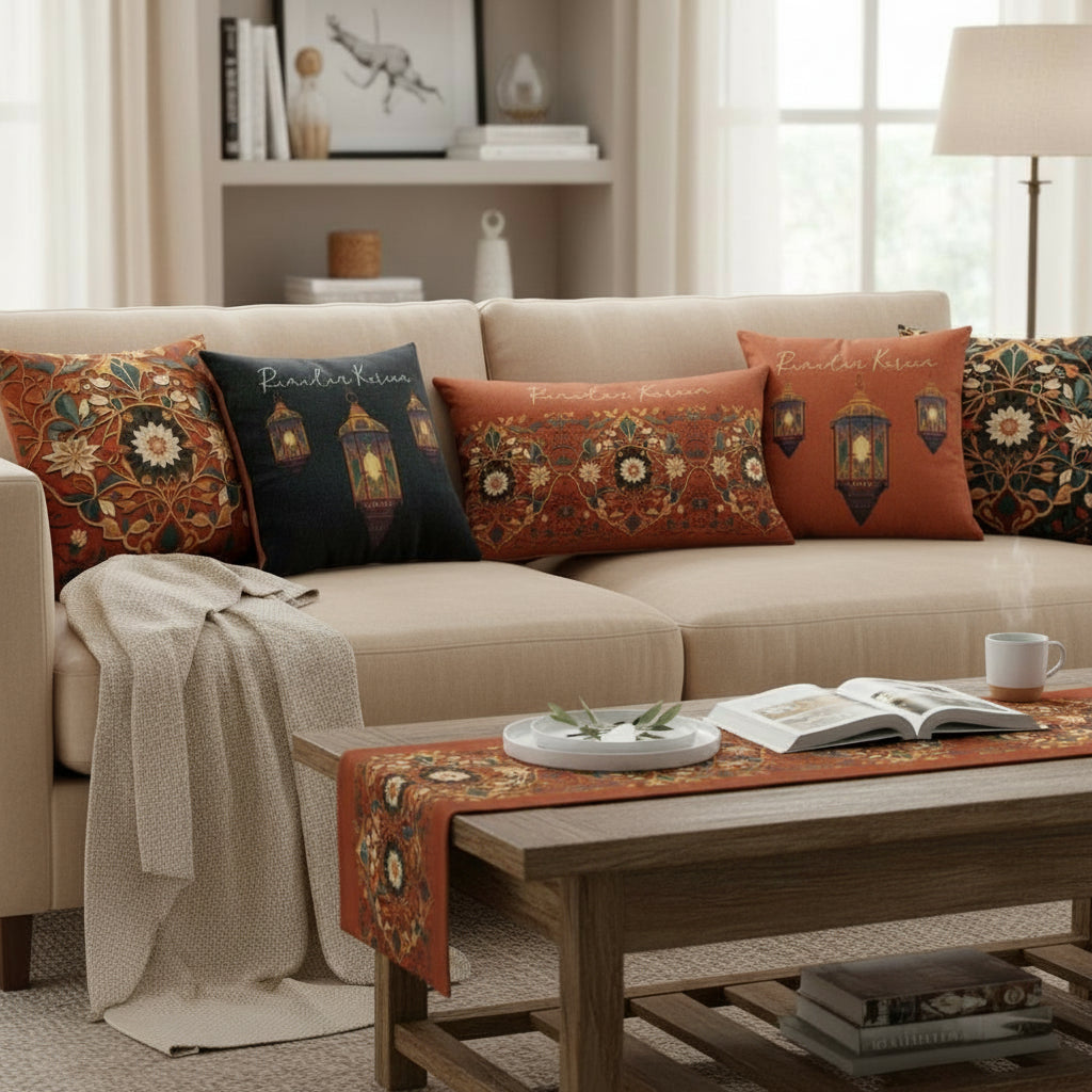 6-Piece Table Runner & Pillow Cover Bundle - Design 013