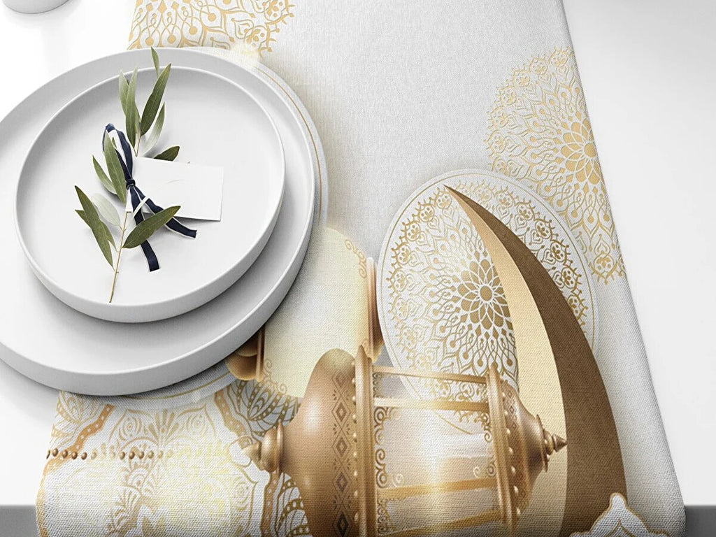 Ramadan & Eid Table Runner, Iftar Table Decor Gift - Design 015