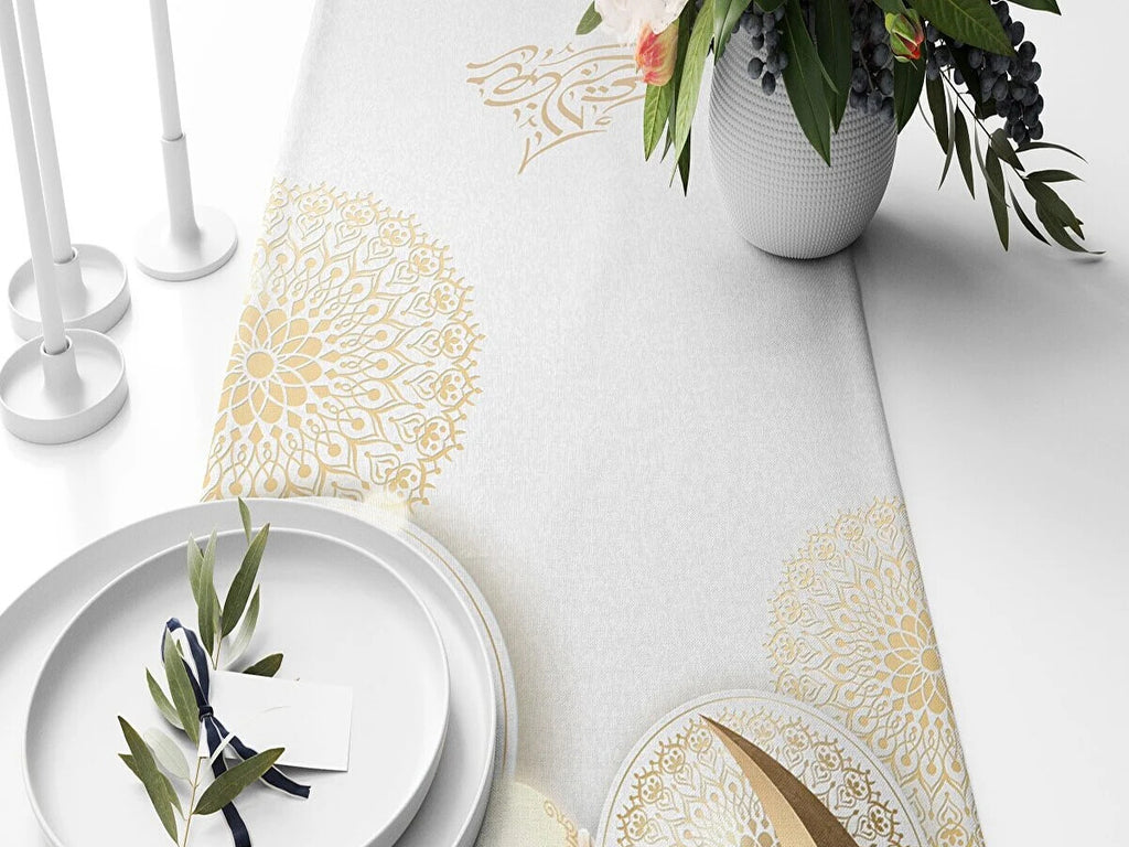 Ramadan & Eid Table Runner, Iftar Table Decor Gift - Design 015