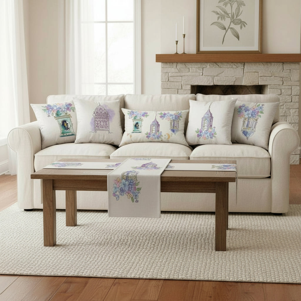 6-Piece Table Runner & Pillow Cover Bundle - Design 016