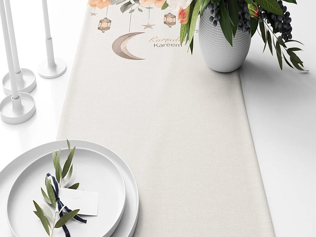 Ramadan & Eid Table Runner, Iftar Table Decor Gift - Design 017