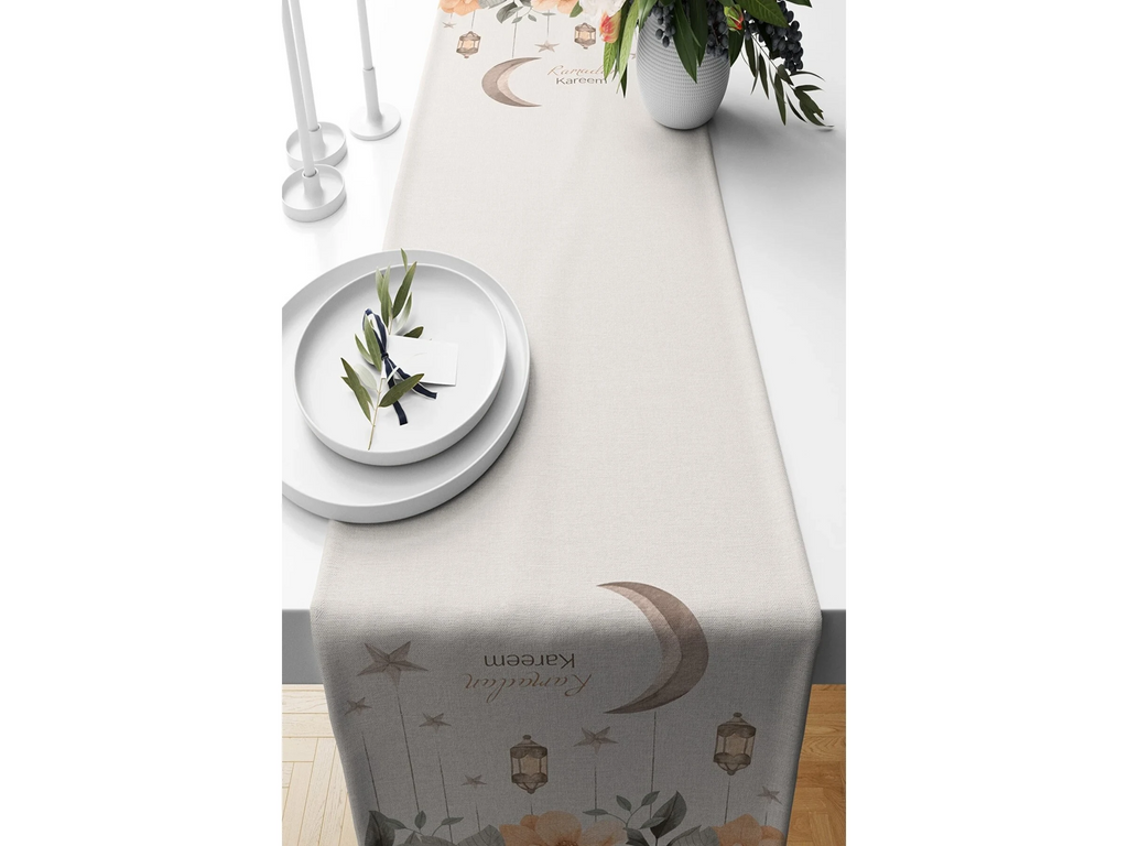Ramadan & Eid Table Runner, Iftar Table Decor Gift - Design 017