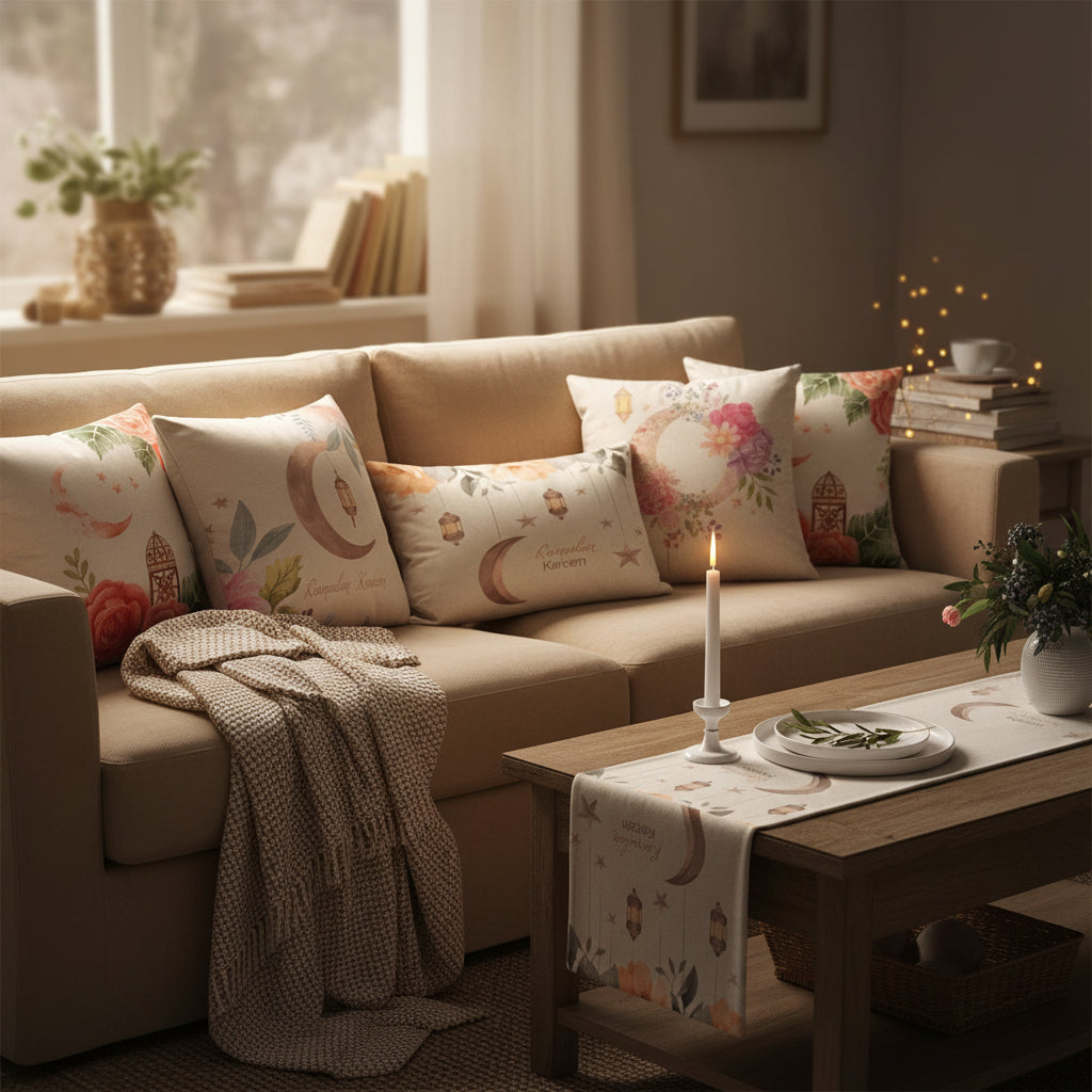 6-Piece Table Runner & Pillow Cover Bundle - Design 017