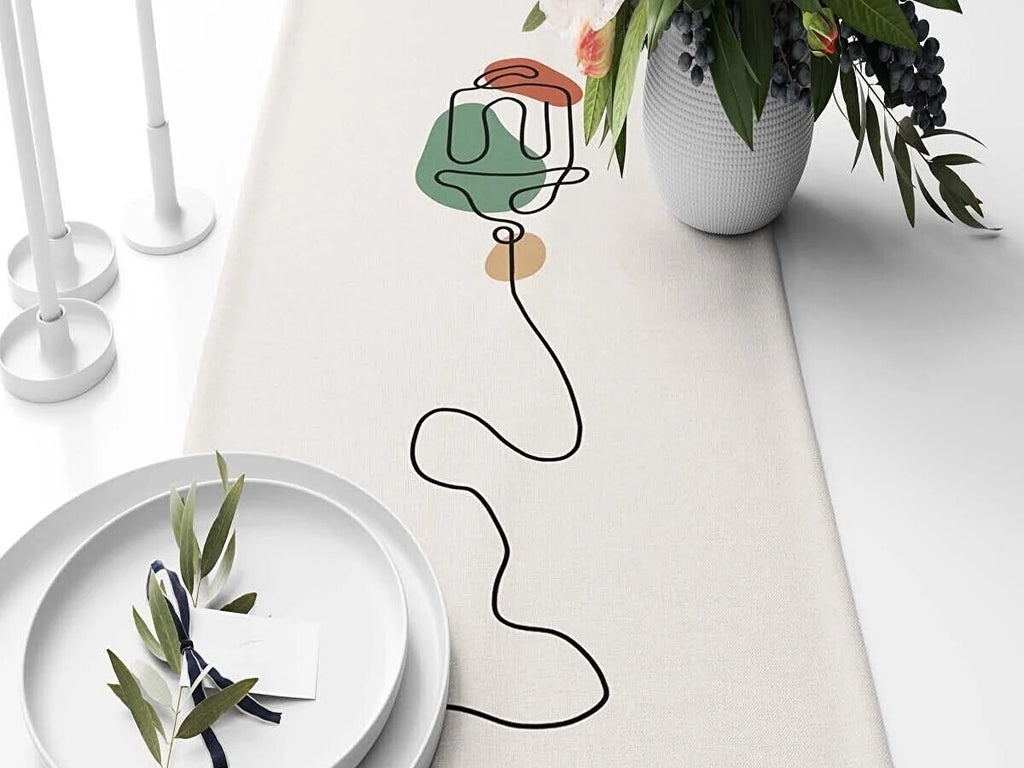 Ramadan & Eid Table Runner, Iftar Table Decor Gift - Design 018